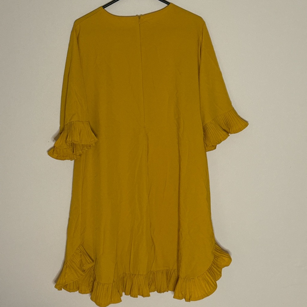 Amazon Mustard Yellow Ruffle Dress - Picture 2 of 2